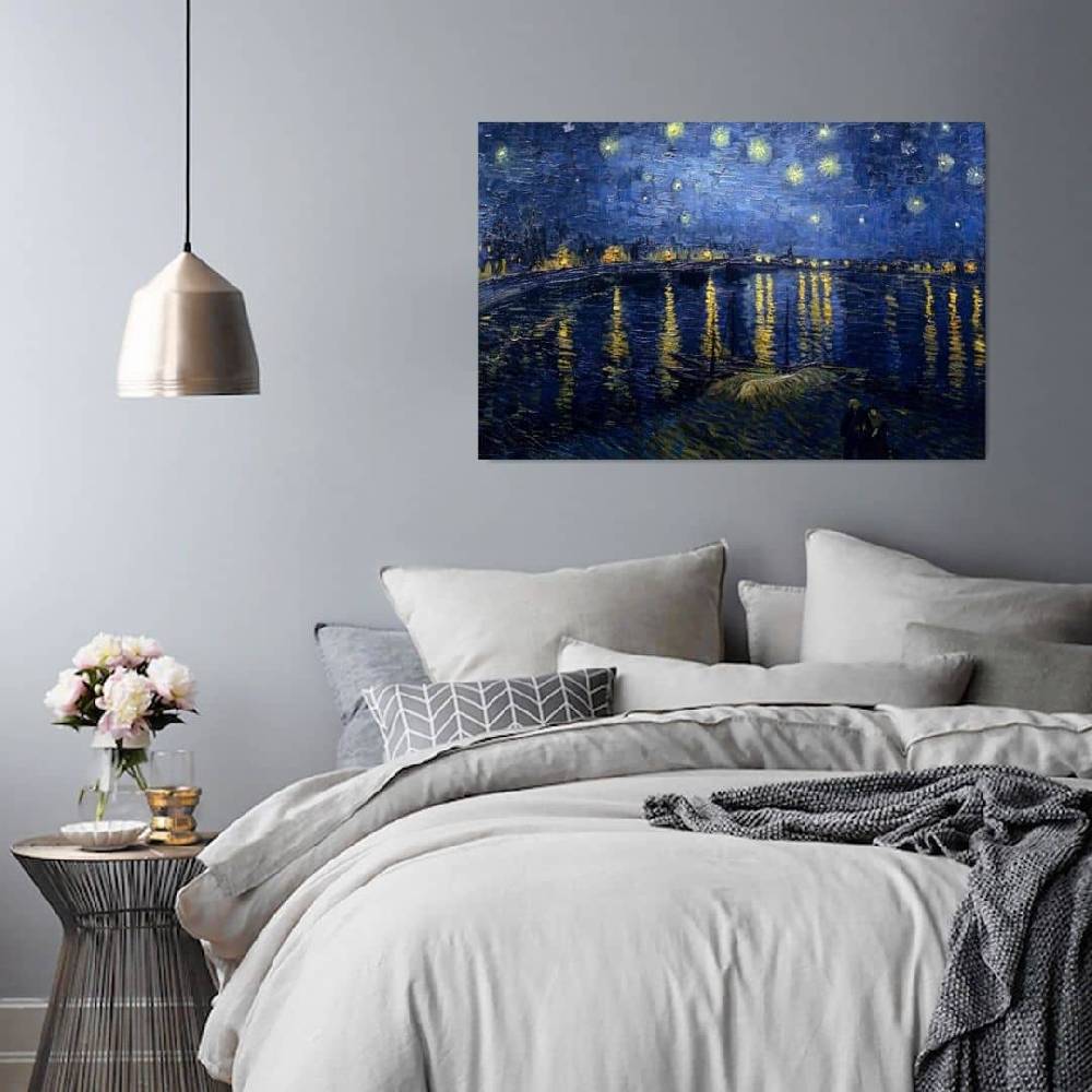 Kaeppel Leinwandbild, Reproduktion eines Gemäldes von V. van Gogh - Sternennacht über der Rhône Black Friday Preise