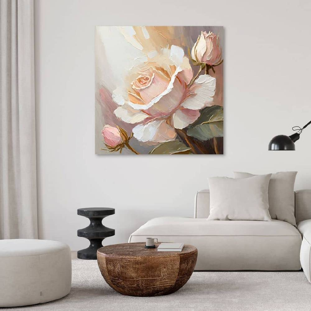 Kaeppel Leinwandbild, Handgemalte Rose Outlet