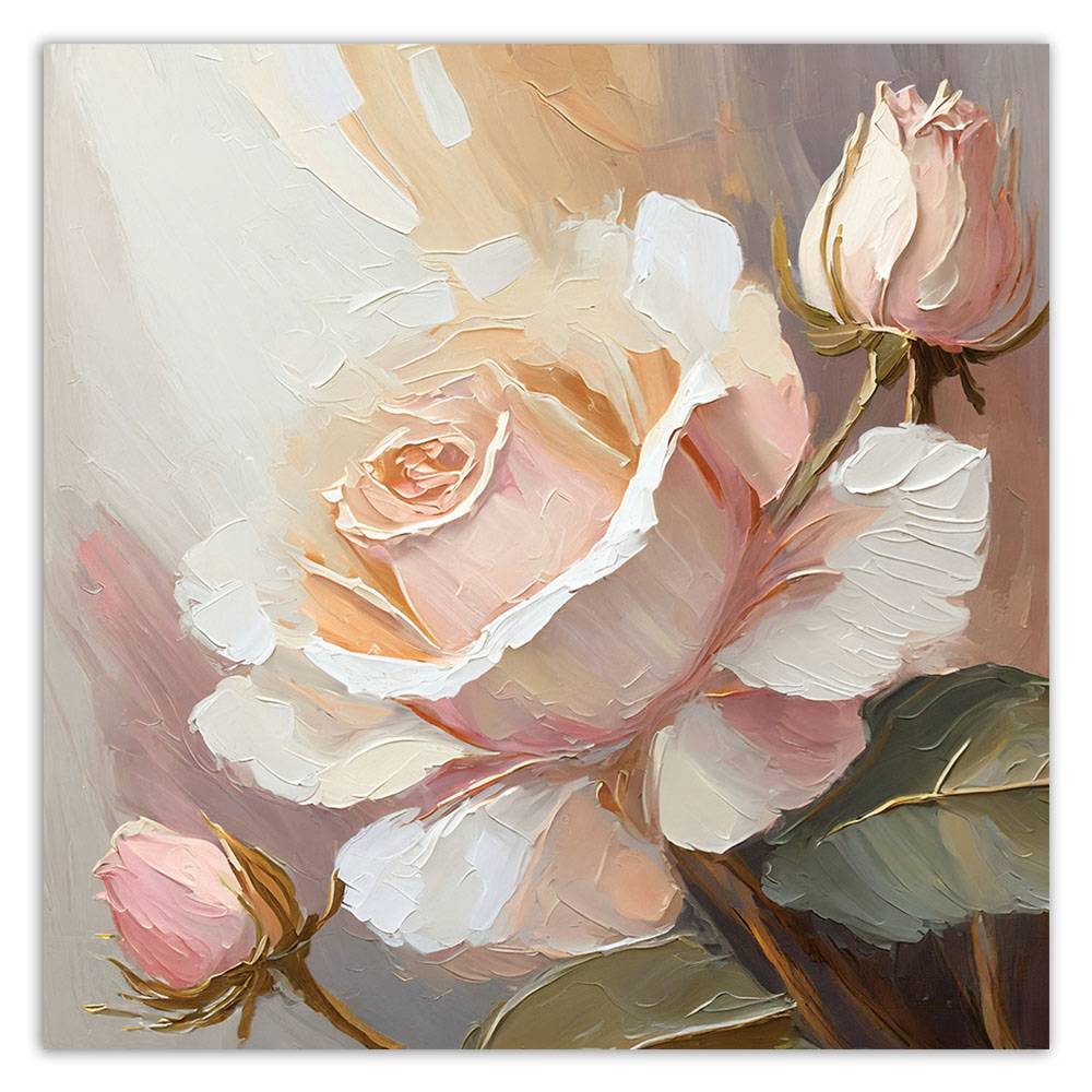 Kaeppel Leinwandbild, Handgemalte Rose Outlet