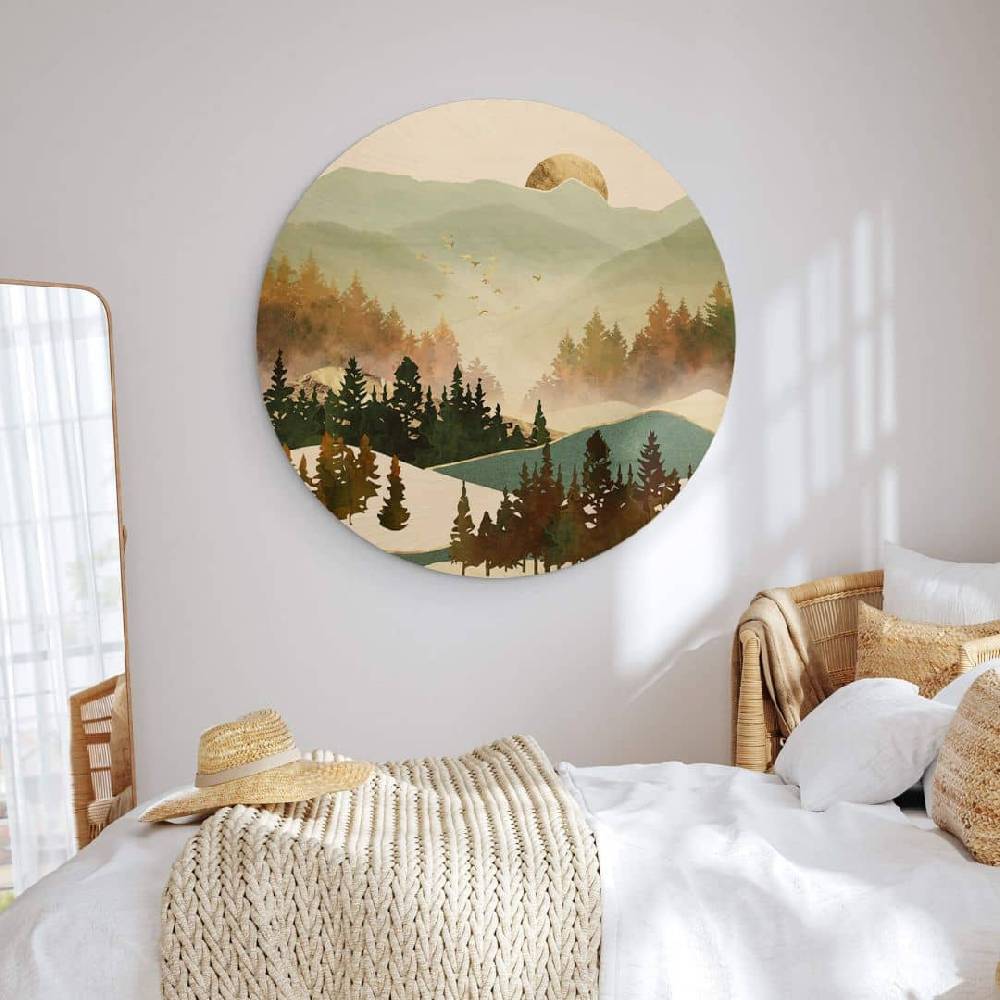 Kaeppel Holzbild SpaceFrog Designs - Herbstmorgen - Rund Verkauf