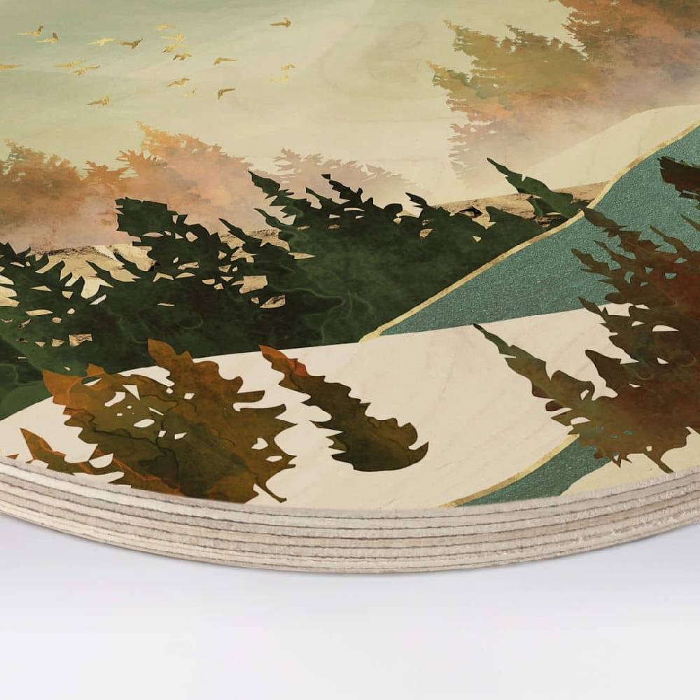 Kaeppel Holzbild SpaceFrog Designs - Herbstmorgen - Rund Verkauf