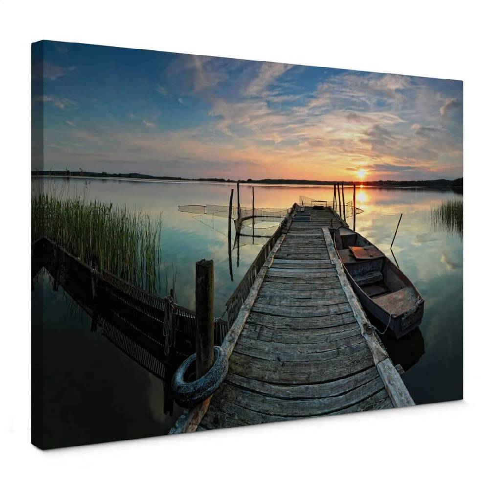 Kaeppel Leinwandbild Sunset at the lake Hotsell