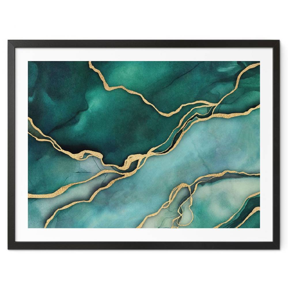 Kaeppel Poster Marmor in Gold-grün - Haase
