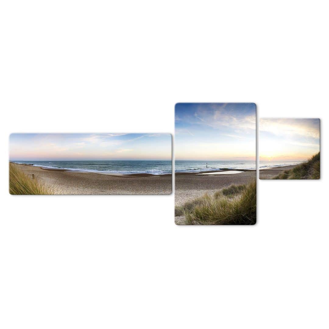 Kaeppel Glasbild Strandpanorama (3-teilig)