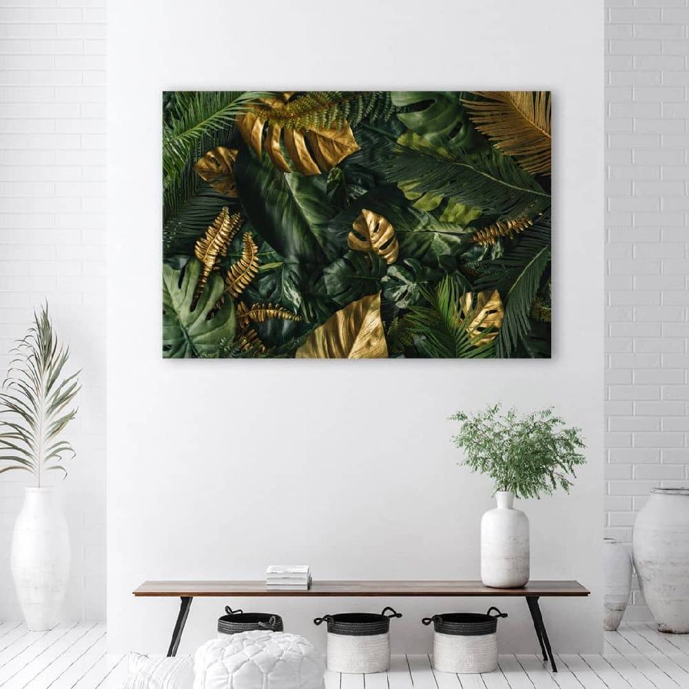 Kaeppel Leinwandbild, Tropische Monstera Blätter Pflanzen Rabatt