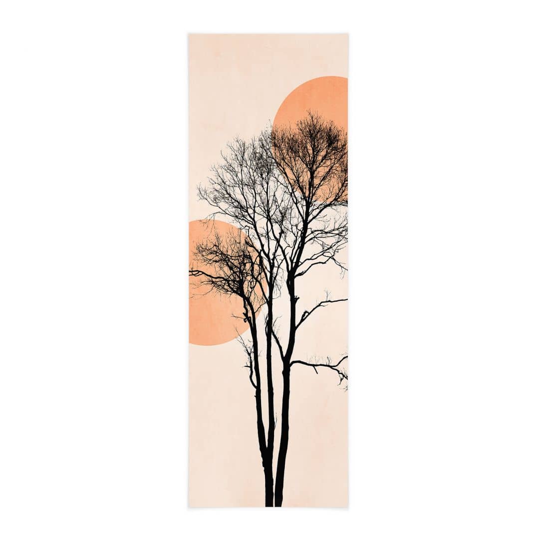 Kaeppel Stoffbild Sonne und Mond in Orange - Kubistika - Panorama Saisonschlussverkauf