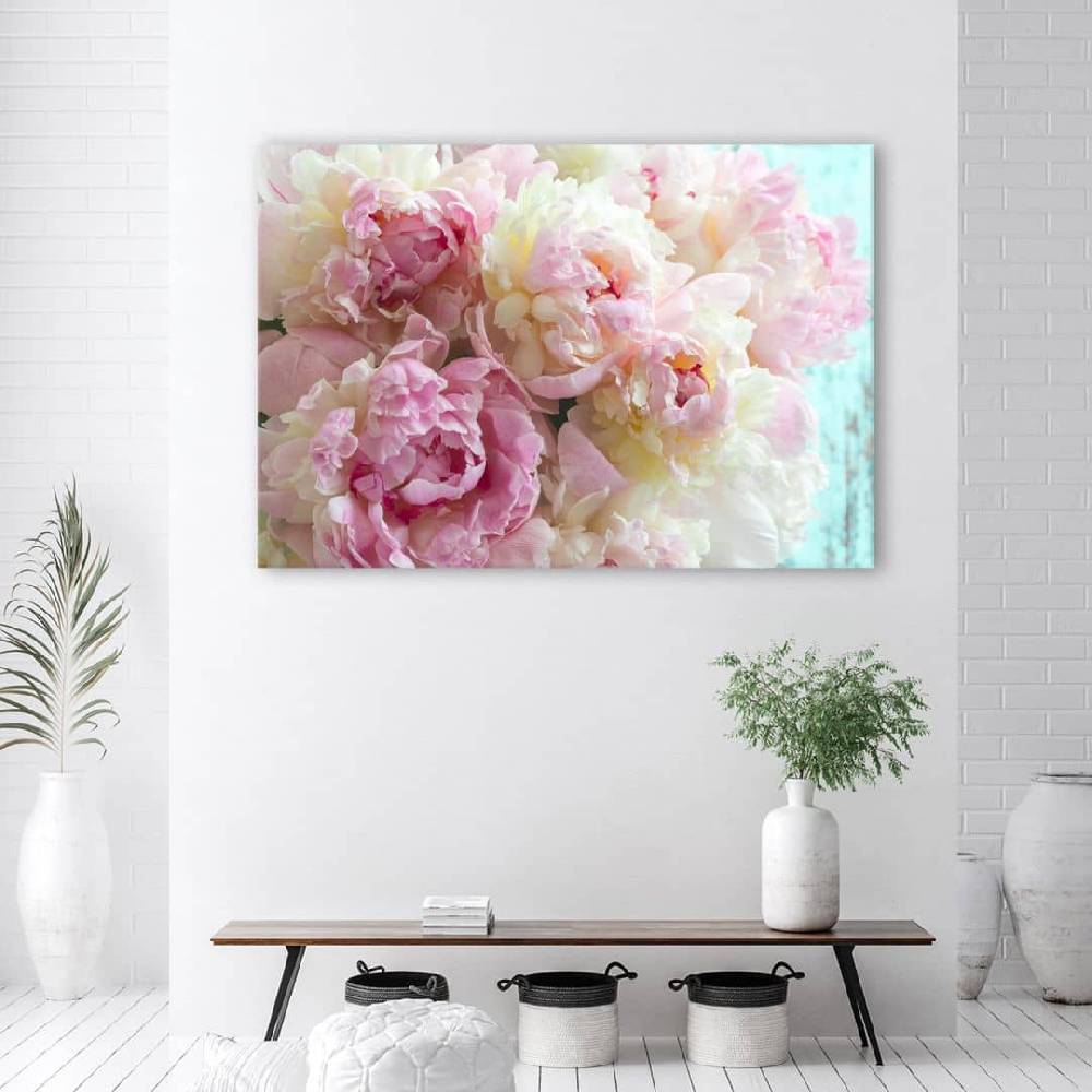 Kaeppel Leinwandbild, Rosa Pfingstrosenblumen Neuheiten