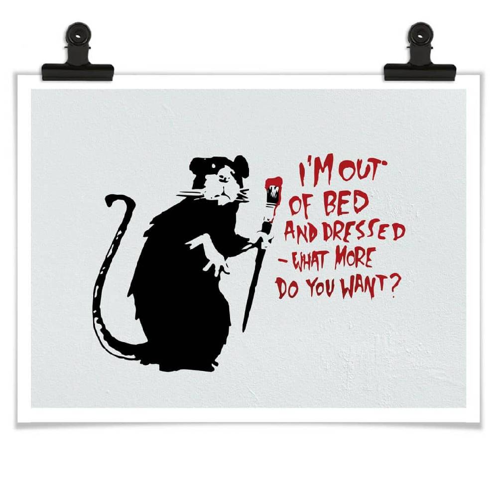 Kaeppel Poster Banksy - Out Of Bed Kauf eins, bekomm eins gratis
