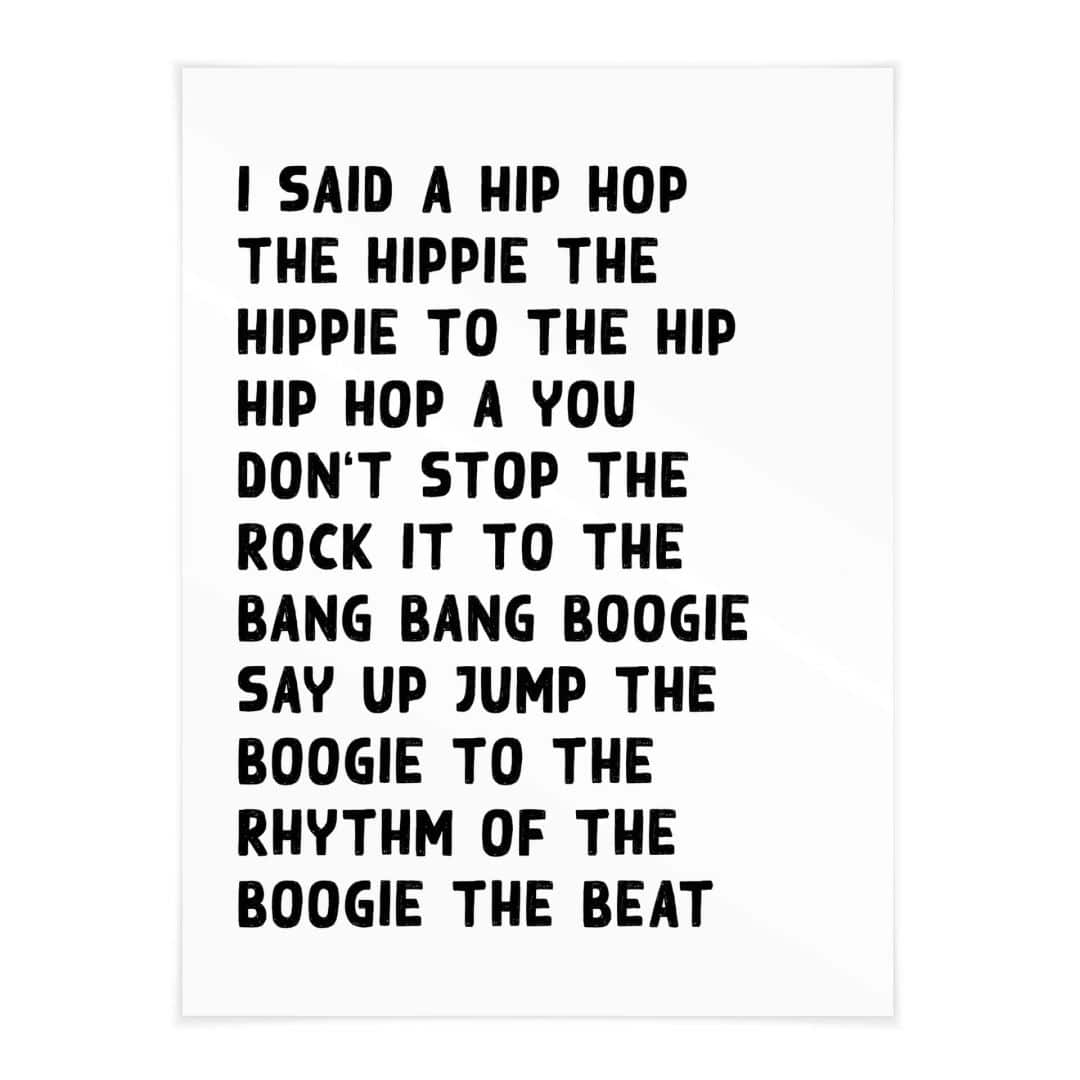 Kaeppel Poster Songtext I said a hip hop Sonderangebote