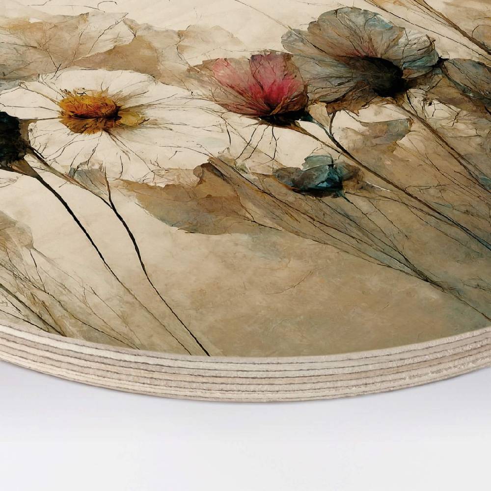 Kaeppel Holzbild Bouquet aus Trockenblumen Rund - Treechild Neueste Stile