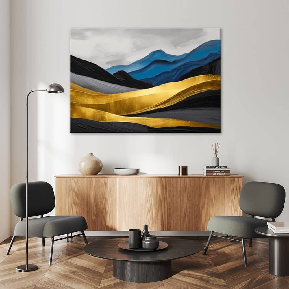 Kaeppel Leinwandbild, Berge abstrakt gold glamour Super Rabatt
