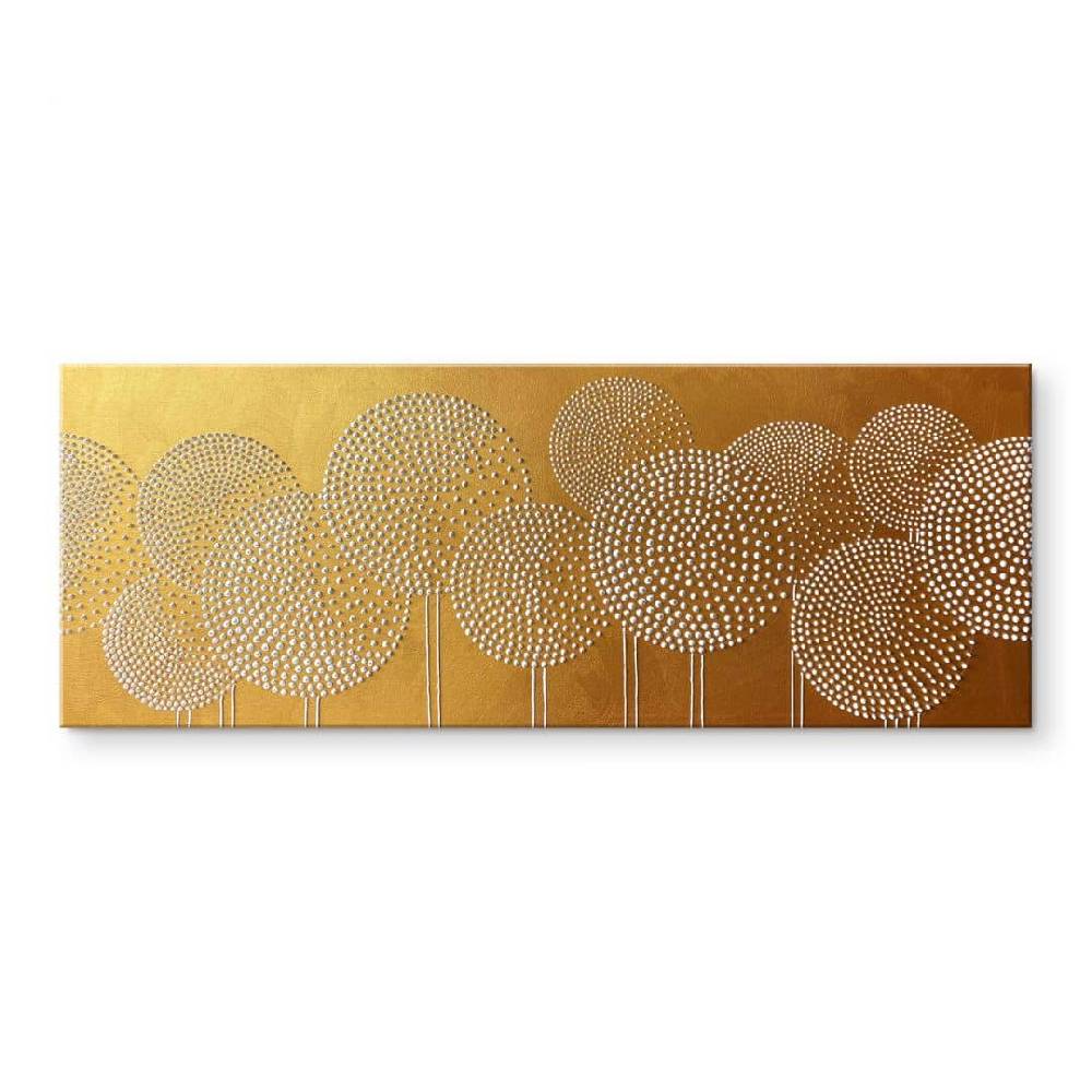 Kaeppel Acrylglasbild Blumen aus weißen Perlen - Grande - Panorama