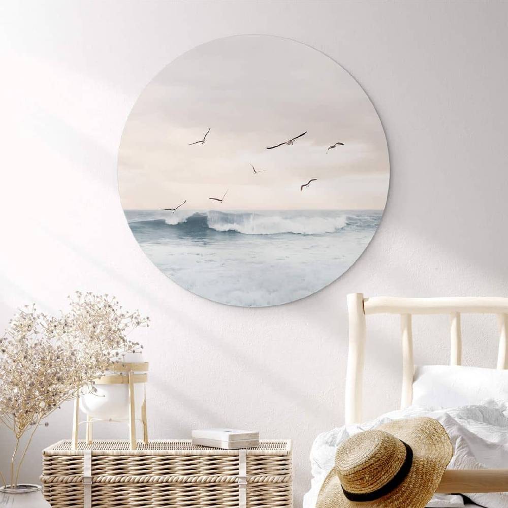 Kaeppel Wandbild Sisi & Seb - Magischer Abendhimmel am Meer - Alu-Dibond Rund zollfrei