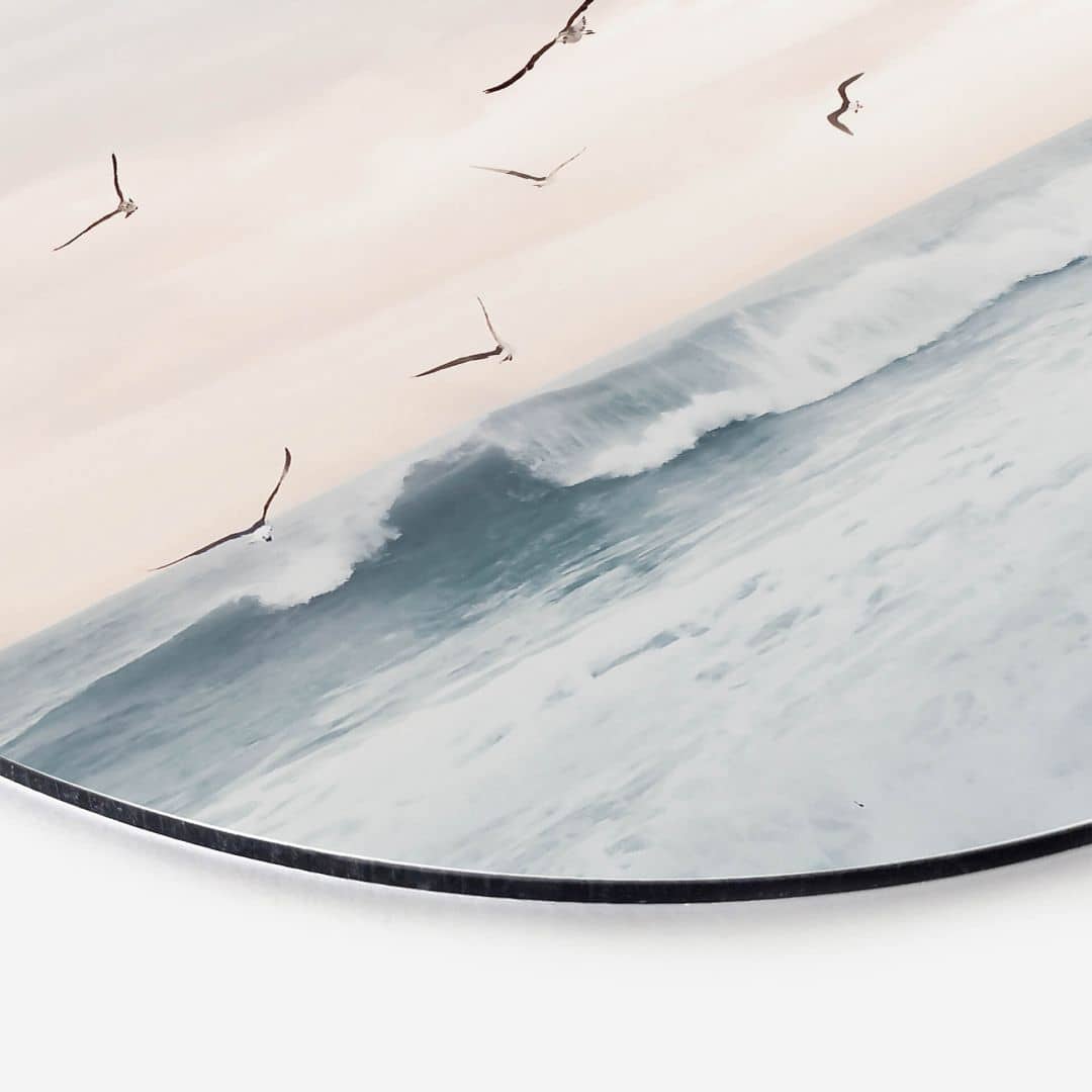 Kaeppel Wandbild Sisi & Seb - Magischer Abendhimmel am Meer - Alu-Dibond Rund zollfrei