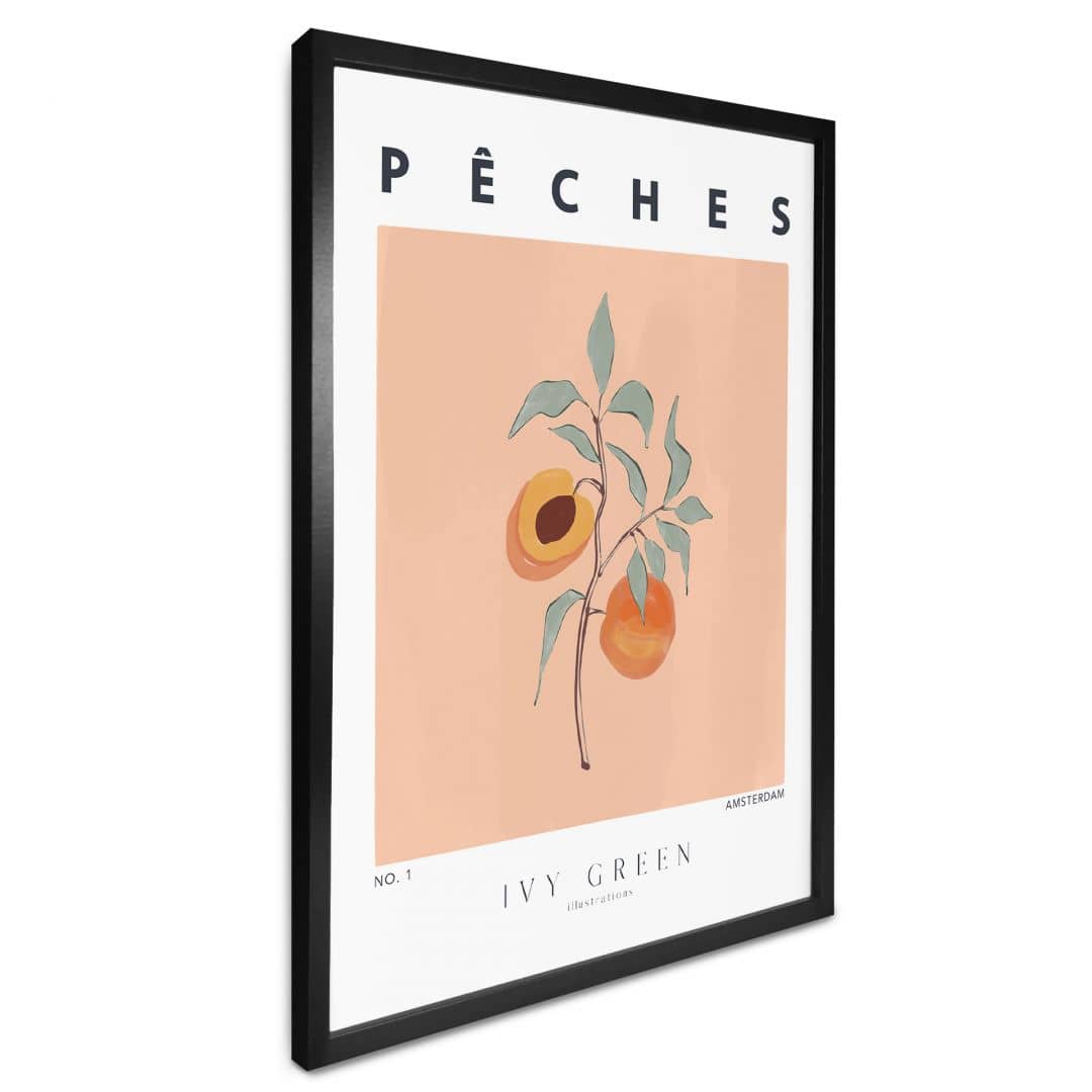 Kaeppel Poster Saftige Pfirsiche - Ivy Green Illustration im Angebot