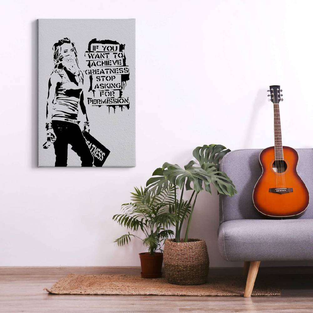 Kaeppel Leinwandbild Banksy - Achieve Greatness Fabrikverkauf