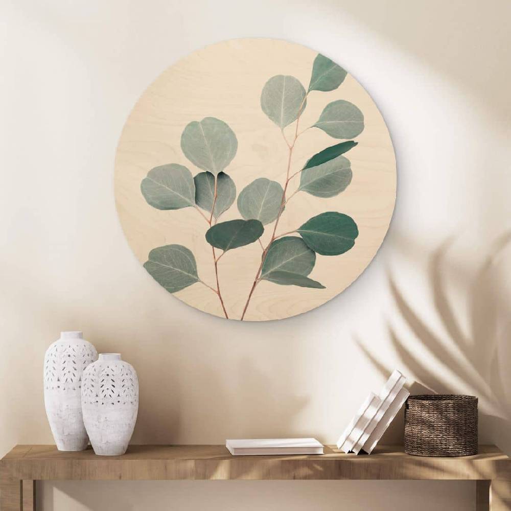 Kaeppel Holzbild Sisi & Seb - Blauer Eukalyptus - Rund Kostenloser Versand