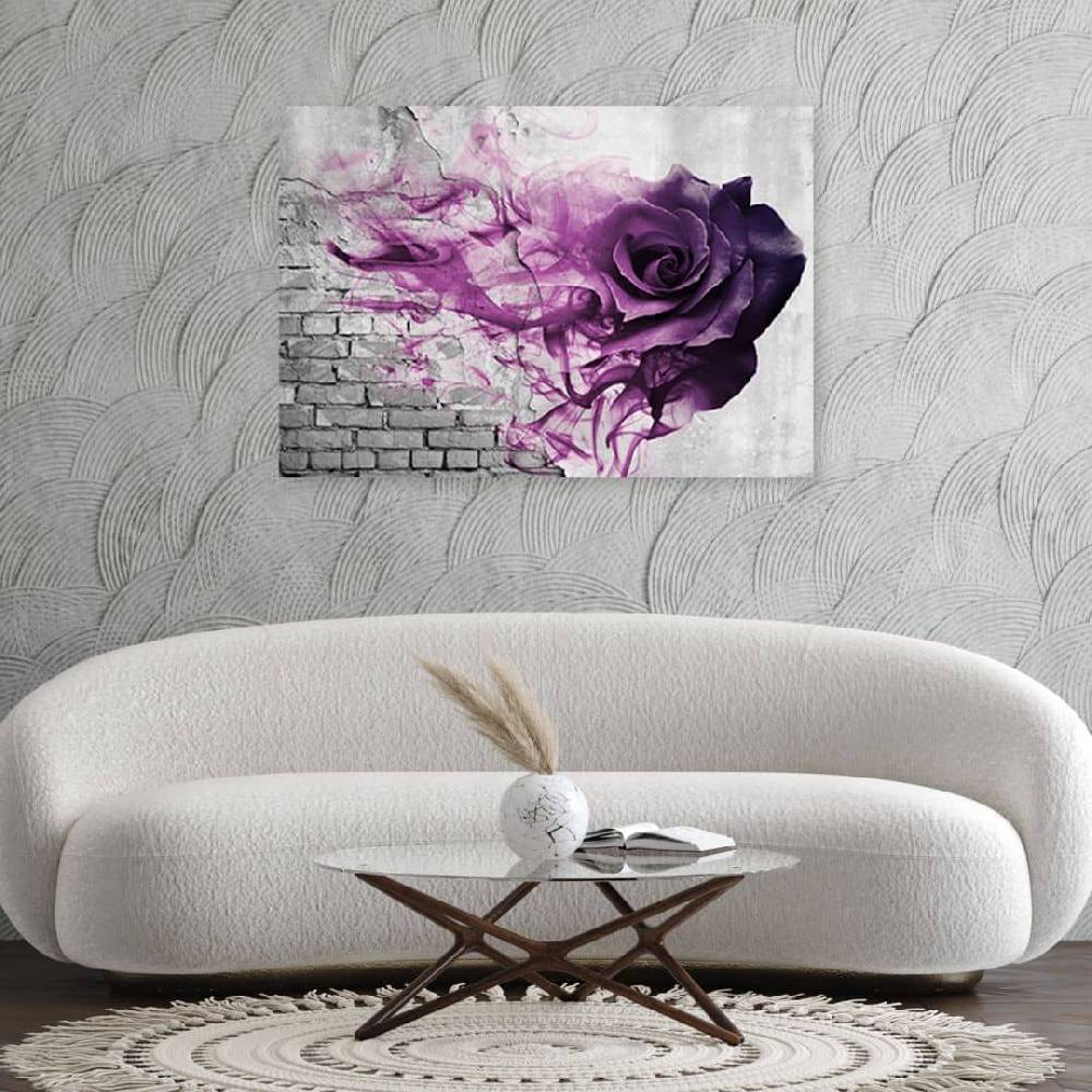 Kaeppel Leinwandbild, Lila Rose Blumen Ziegeloptik Fabrikpreis