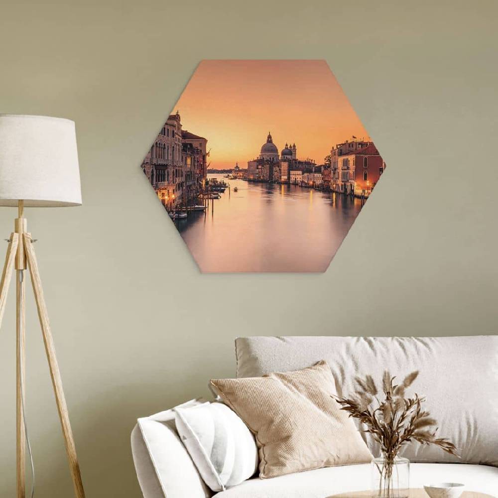 Kaeppel Hexagon-Wandbild Sonnenuntergang in Venedig - Hexagon - Zhang Exklusivangebot