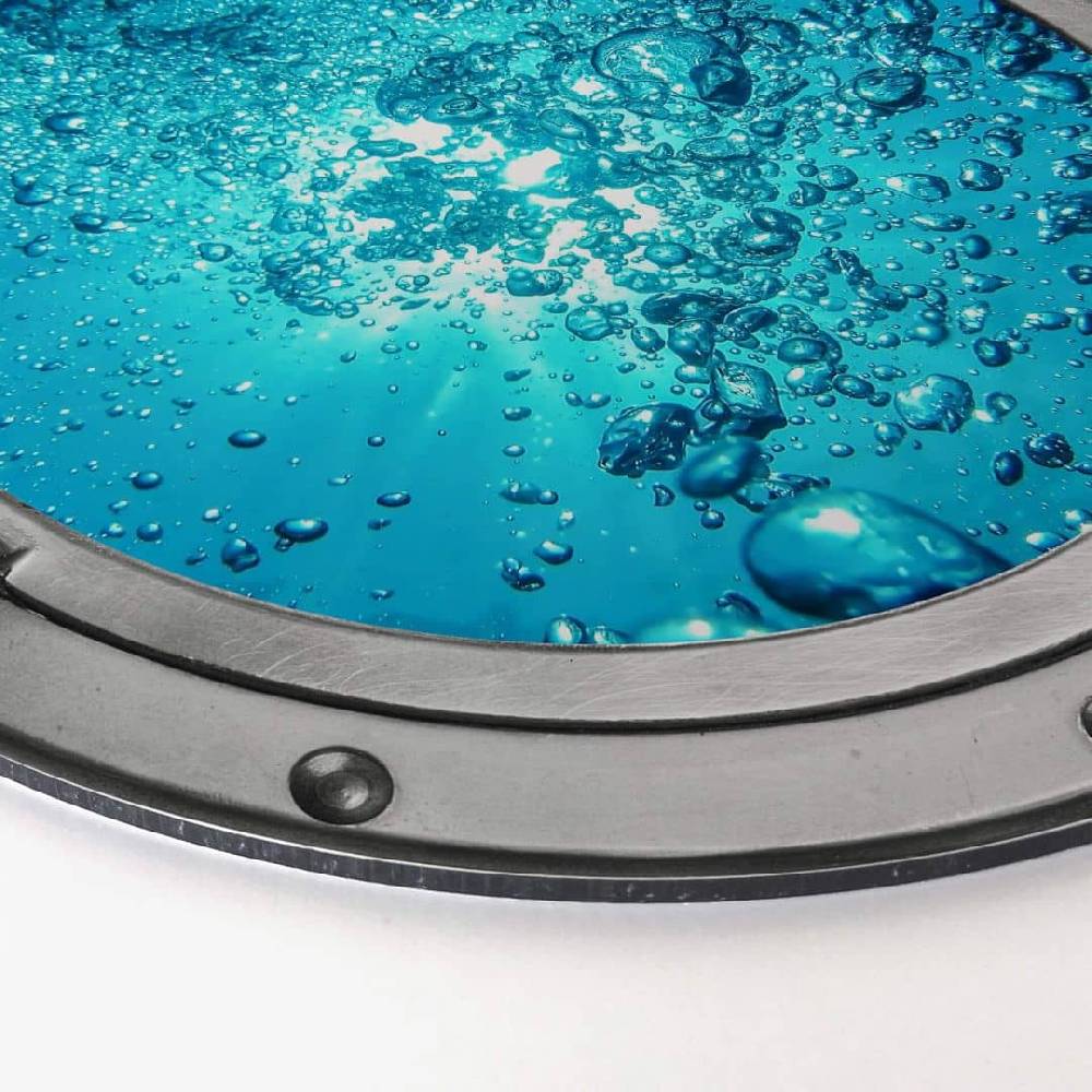 Kaeppel Alu-Dibond 3D-Optik Bullauge - Sound of a Ocean - Rund Vatertagsangebot