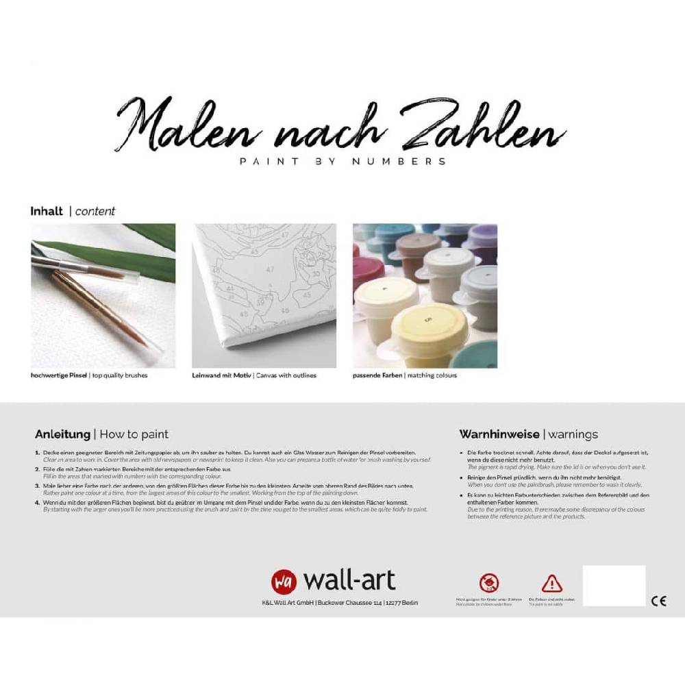 Kaeppel Malen nach Zahlen Leinwandbild - Pferd - 40x50 cm - mit Keilrahmen - bespannt Kauf eins, bekomm eins gratis