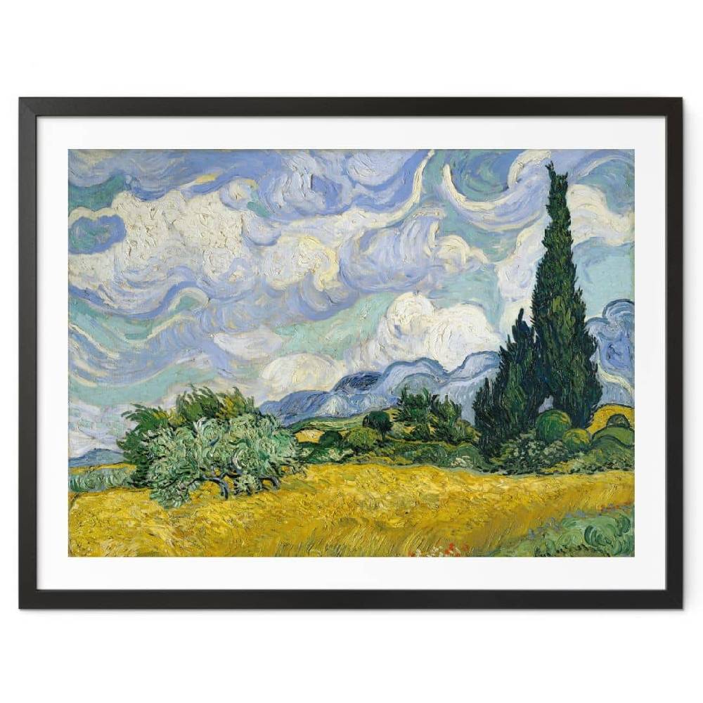 Kaeppel Poster van Gogh - Weizenfeld mit Zypressen zollfrei