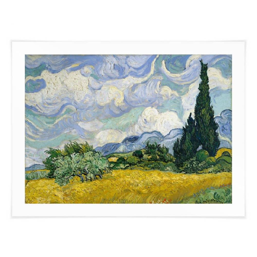 Kaeppel Poster van Gogh - Weizenfeld mit Zypressen zollfrei