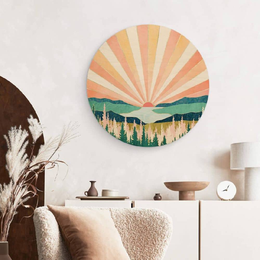 Kaeppel Holzbild SpaceFrog Designs - Retro Sommer - Rund Fabrik Onlineshop