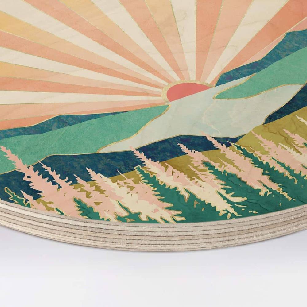 Kaeppel Holzbild SpaceFrog Designs - Retro Sommer - Rund Fabrik Onlineshop