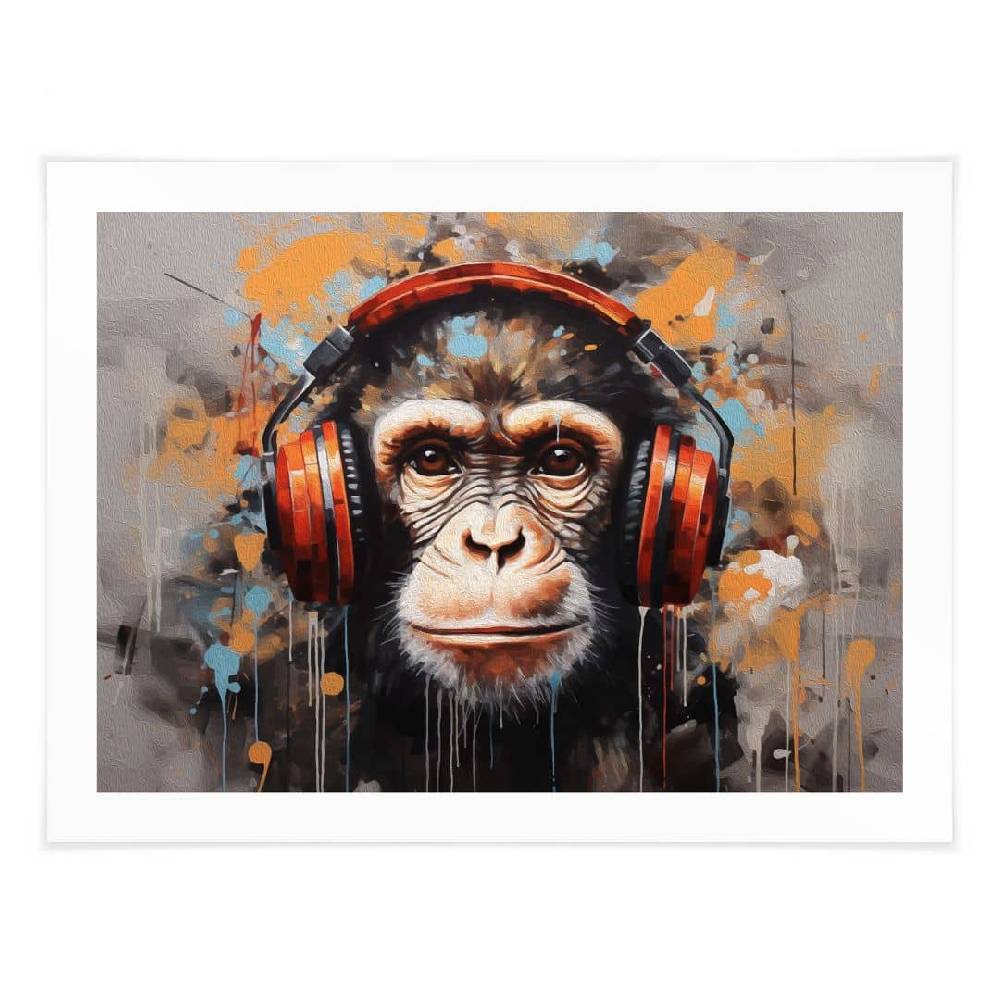 Kaeppel Poster DJ Affe mit Kopfhörer - Magnusson Sonderangebot