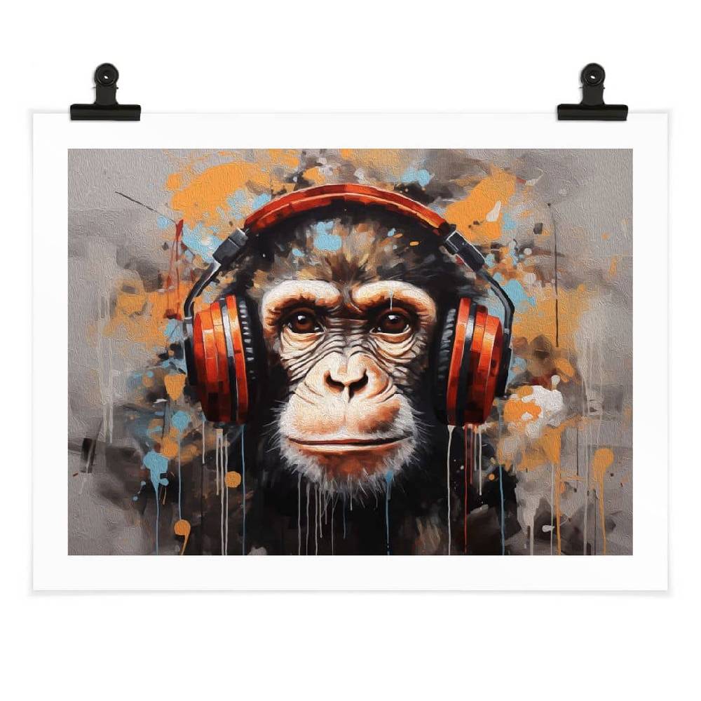 Kaeppel Poster DJ Affe mit Kopfhörer - Magnusson Sonderangebot