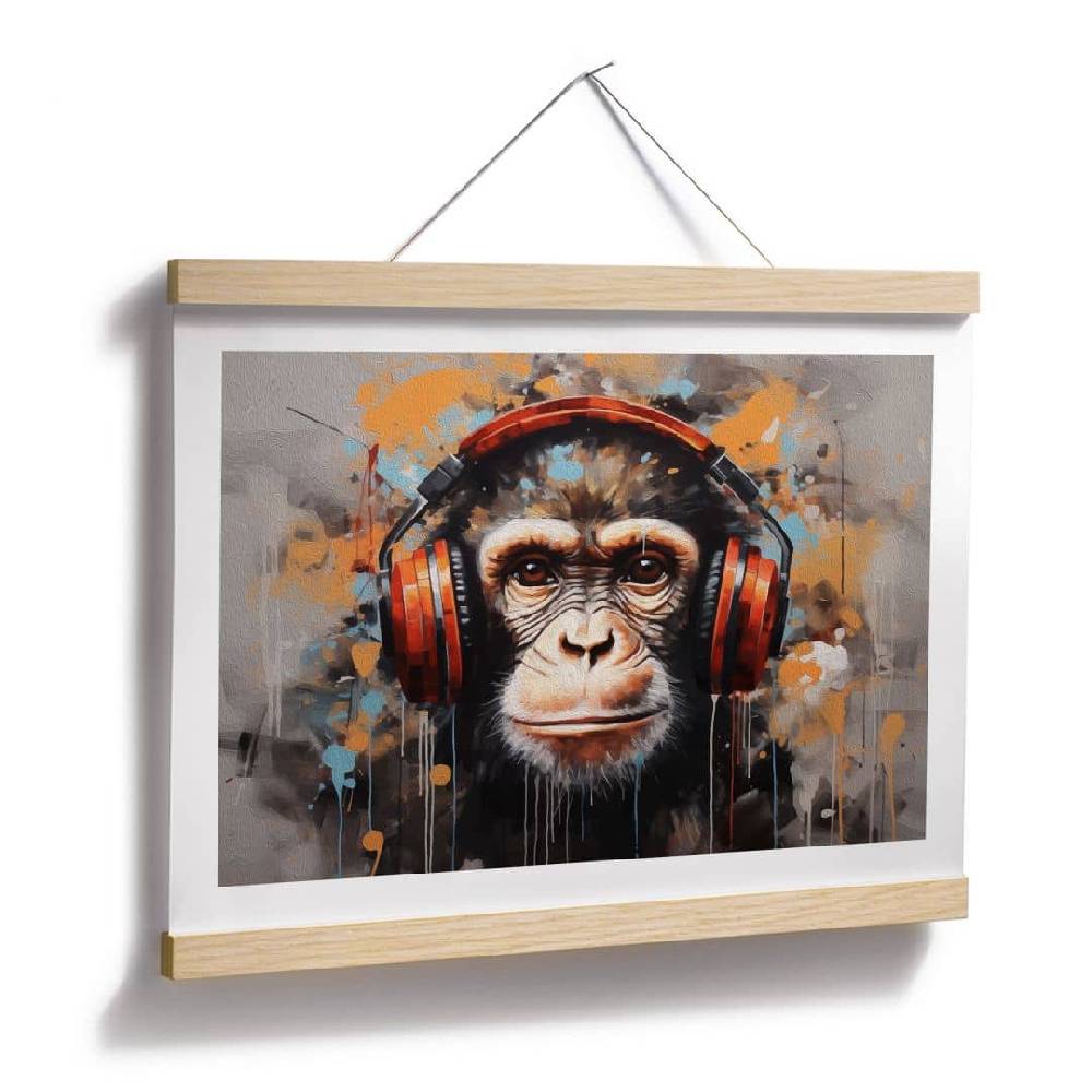 Kaeppel Poster DJ Affe mit Kopfhörer - Magnusson Sonderangebot