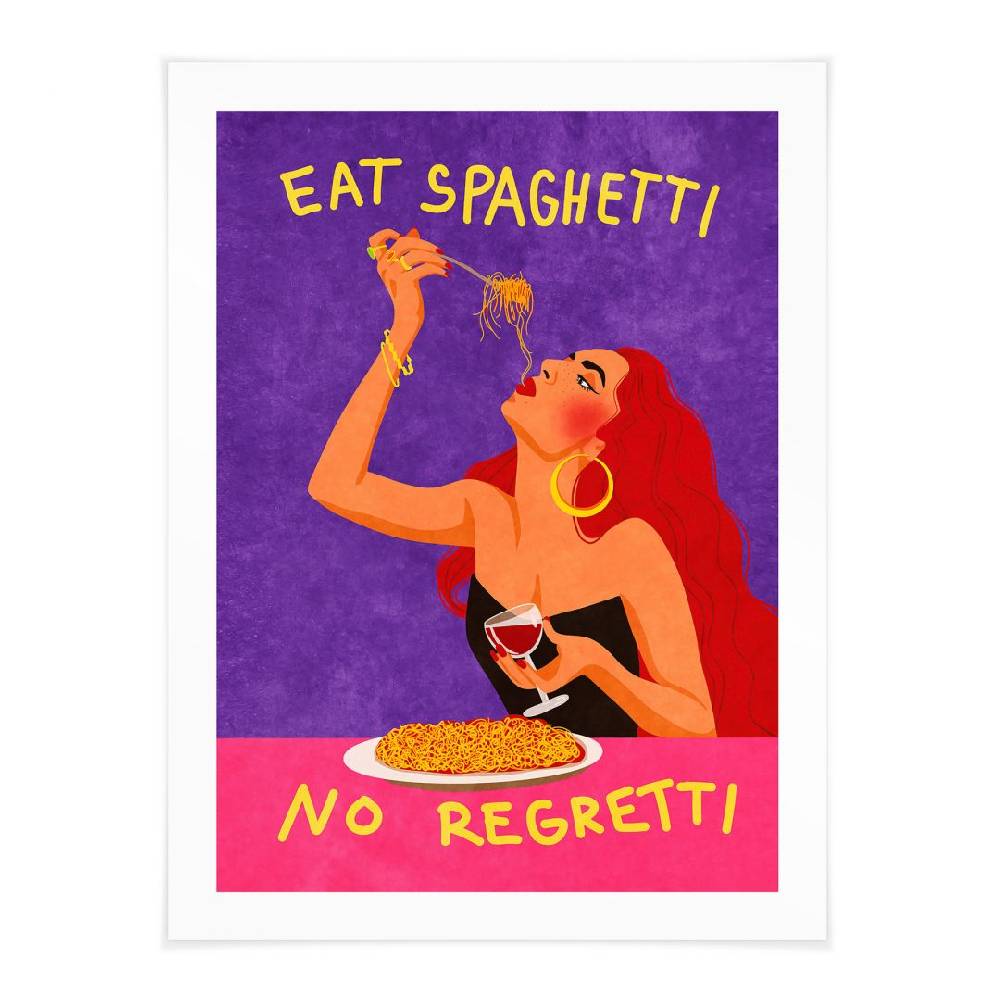 Kaeppel Poster Spaghetti und Wein - Oltmanns Versandkostenfrei