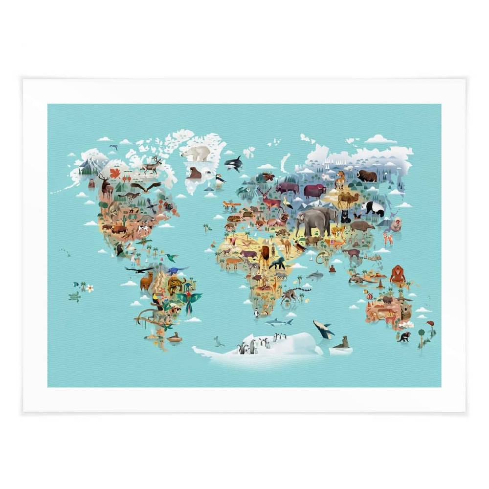 Kaeppel Kinderzimmer Poster World Map - Braun Exklusivangebot