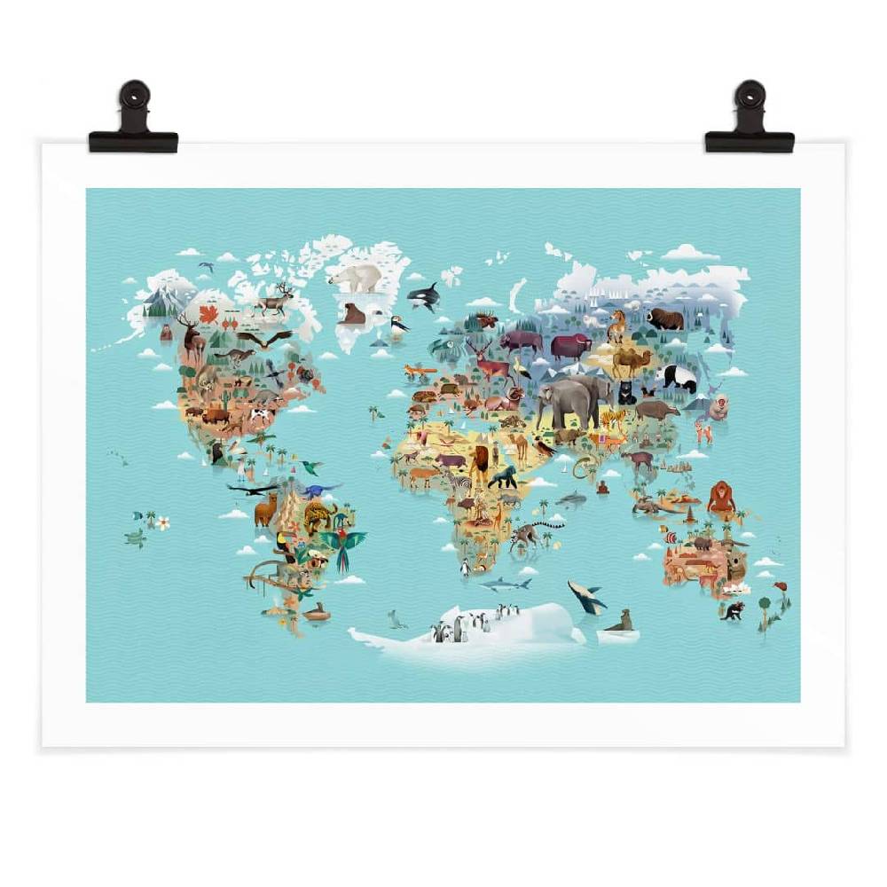 Kaeppel Kinderzimmer Poster World Map - Braun Exklusivangebot