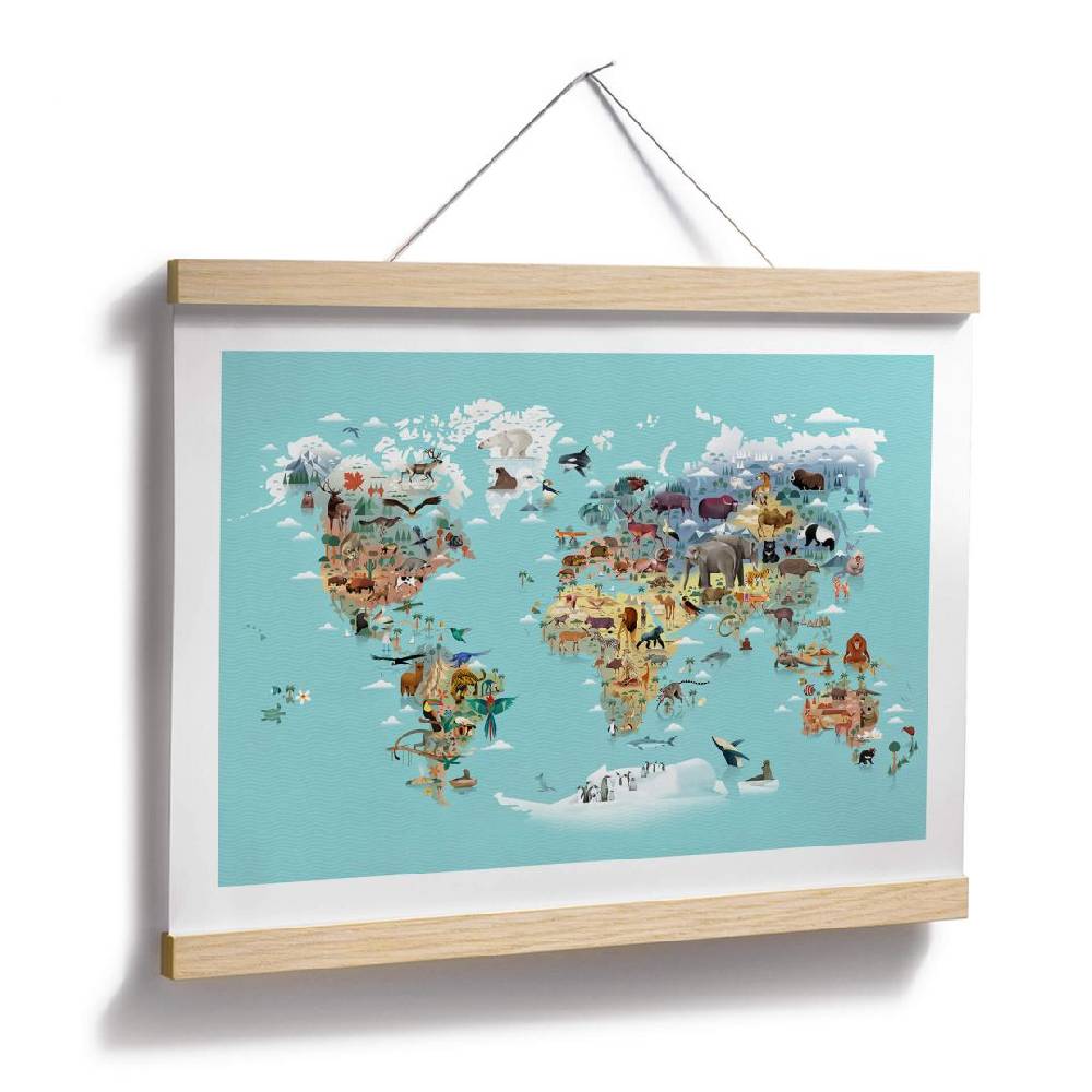 Kaeppel Kinderzimmer Poster World Map - Braun Exklusivangebot