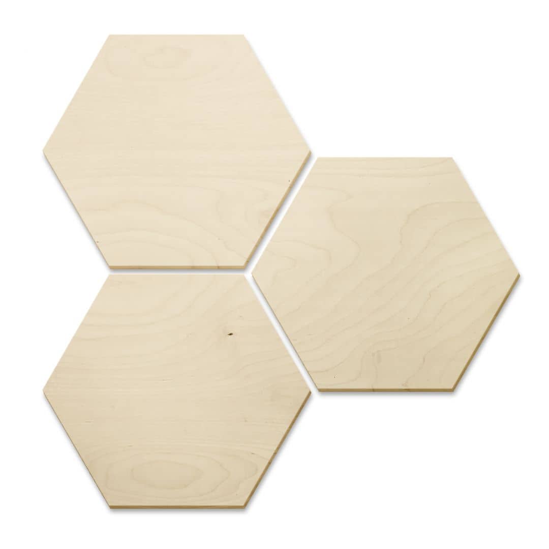 Kaeppel Hexagon - Holz Birke-Furnier (3er Set) Valentinstagsangebot