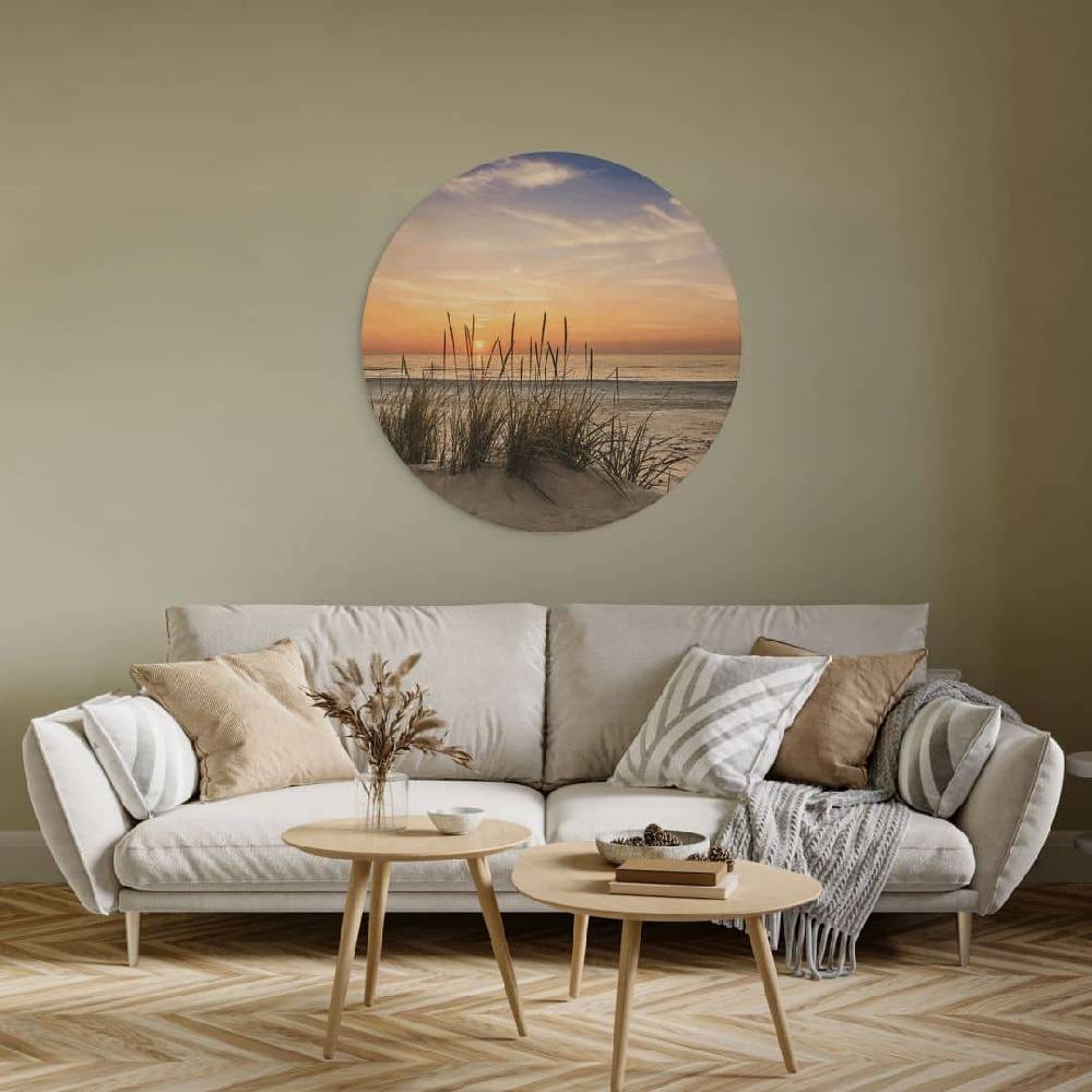 Kaeppel Holzbild Düne am Strand bei Sonnenuntergang - Rund Bestseller