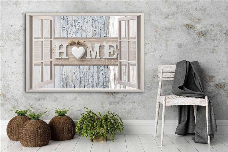 Kaeppel Leinwandbild, Fensterblick Home Shabby Chic Super Sparpreis