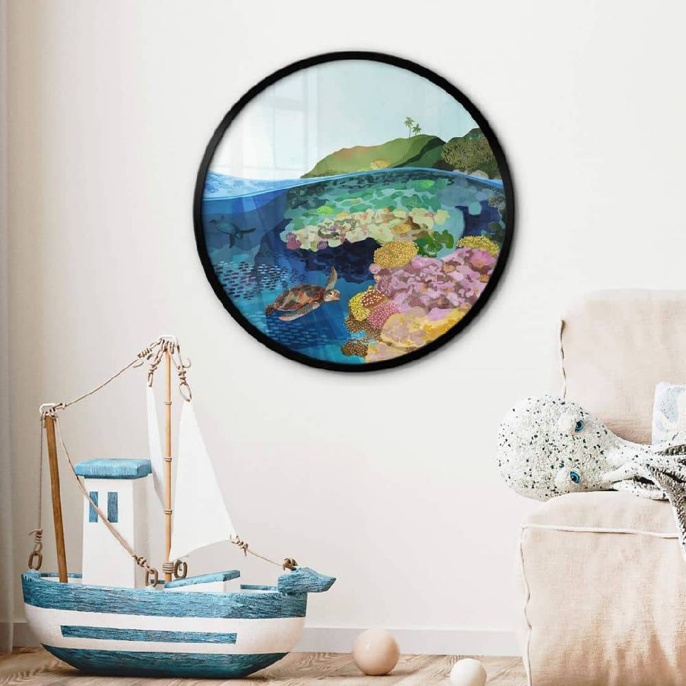 Kaeppel Poster Goed Blauw - Unterwasser - Rund Wochenangebot