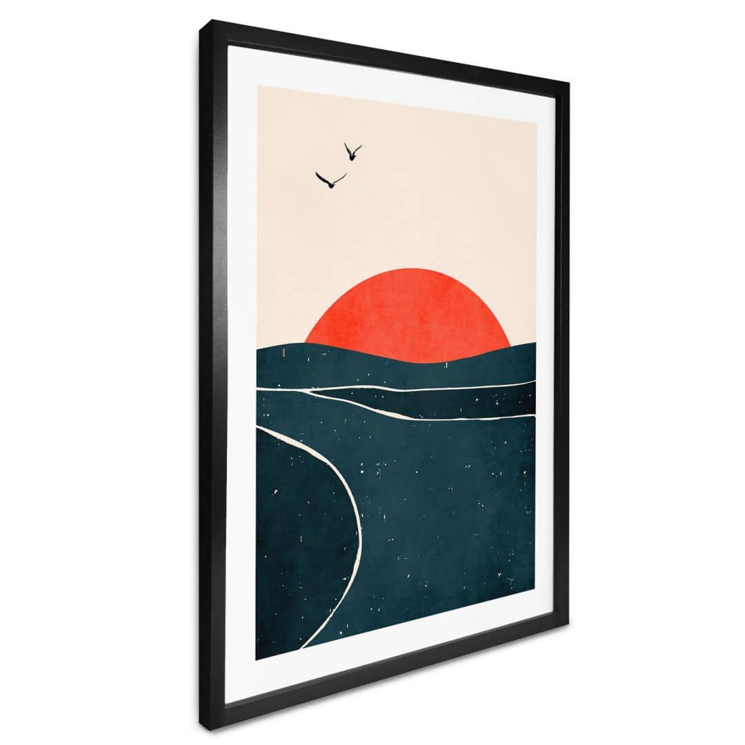 Kaeppel Poster Sonnenuntergang am Meer mit Tauben - Kubistika Letzte 3 Tage