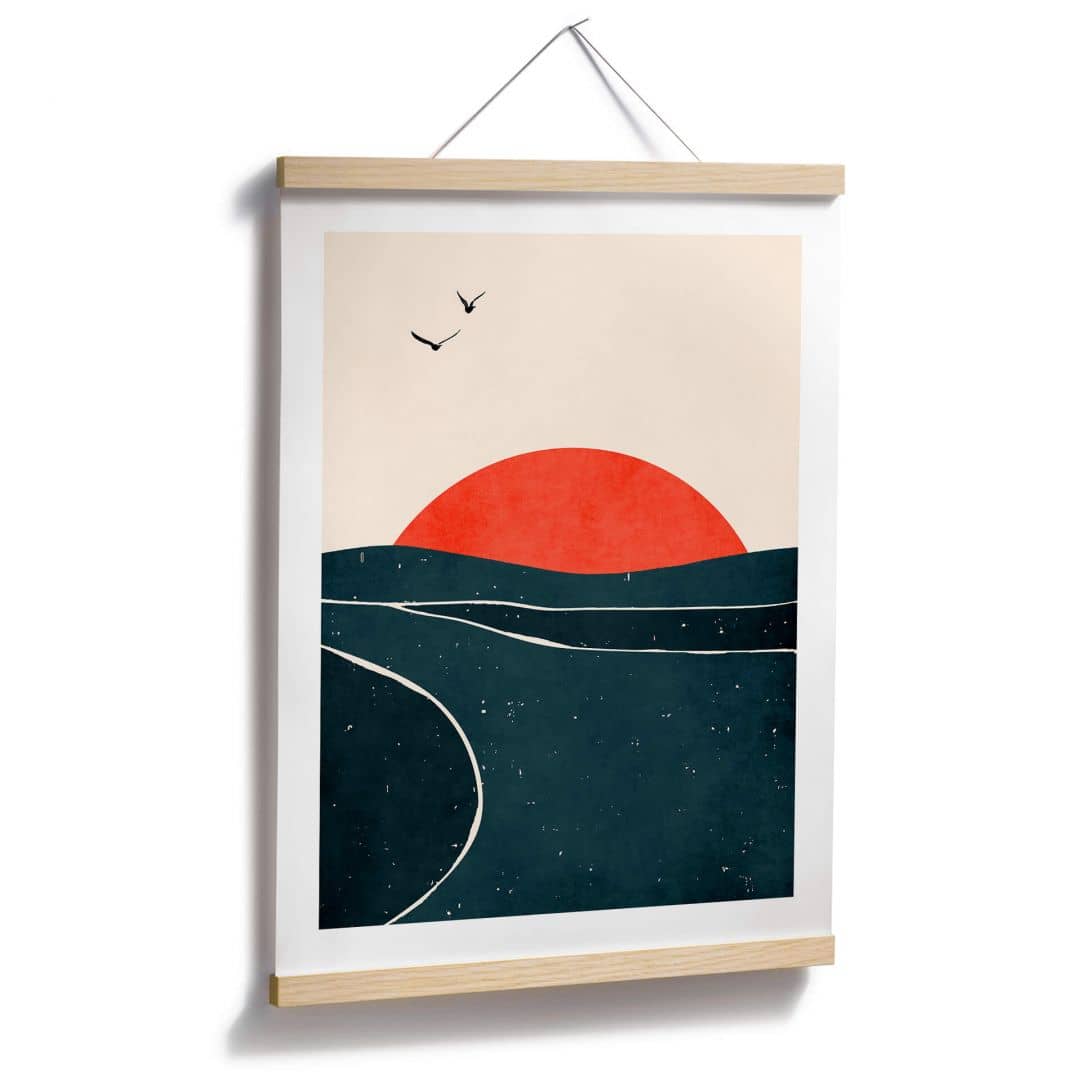 Kaeppel Poster Sonnenuntergang am Meer mit Tauben - Kubistika Letzte 3 Tage
