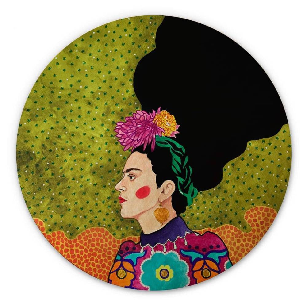 Kaeppel Holzbild Hülya - Frida im Portrait - Rund