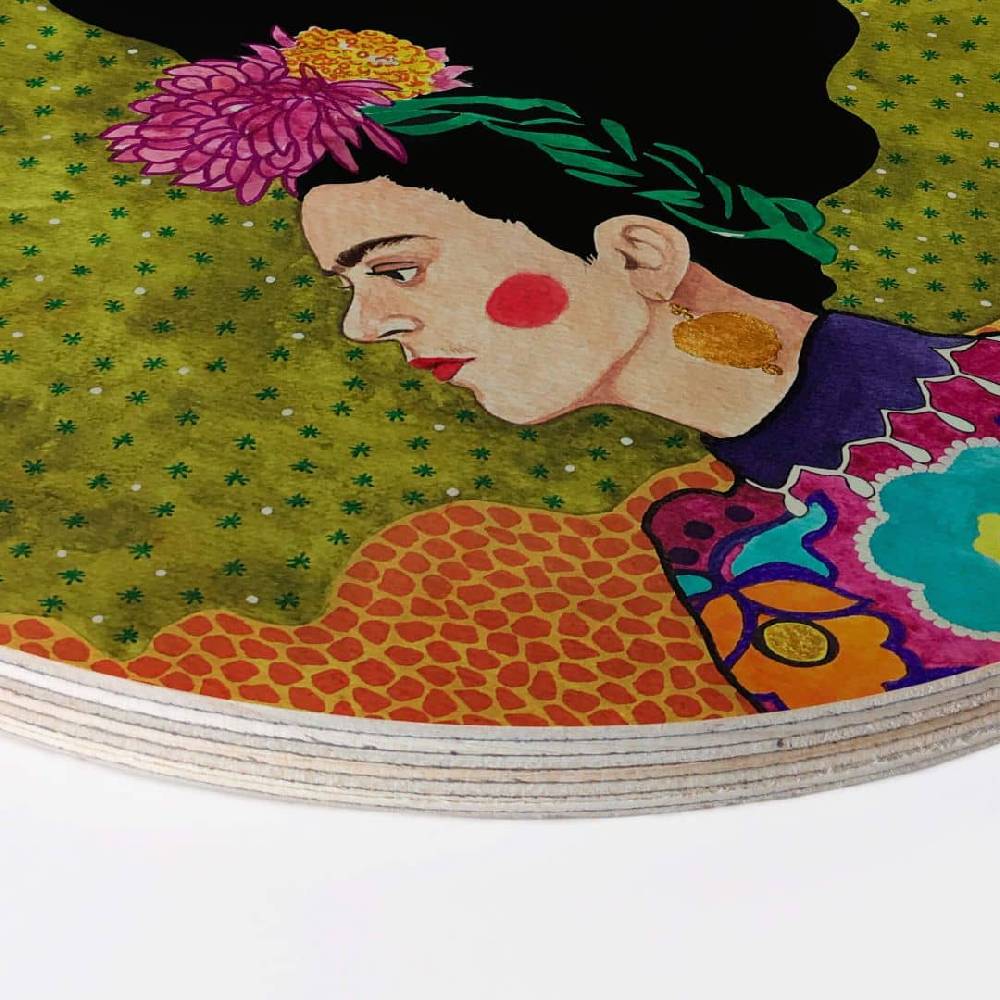 Kaeppel Holzbild Hülya - Frida im Portrait - Rund Letzte 2 Tage