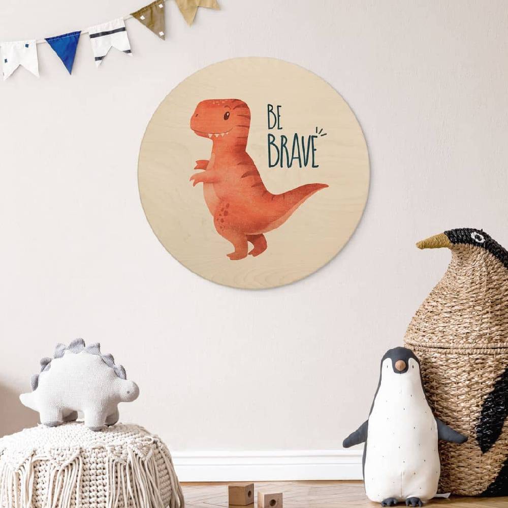 Kaeppel Holzbild Dino Be Brave - T-Rex - Tunaboylu - Rund 2025