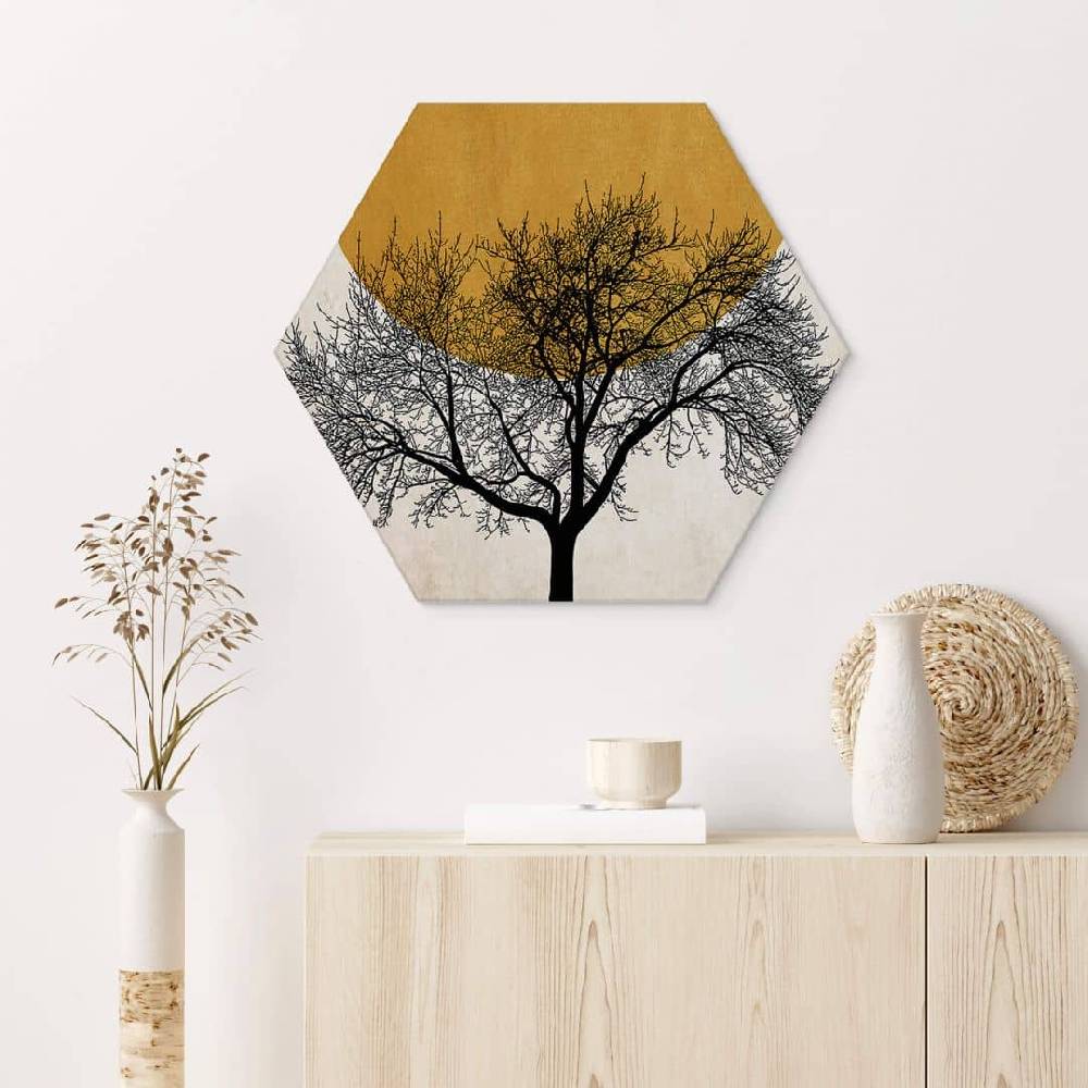 Kaeppel Hexagon - Alu-Dibond - Kubistika - Wintermorgen Verkauf