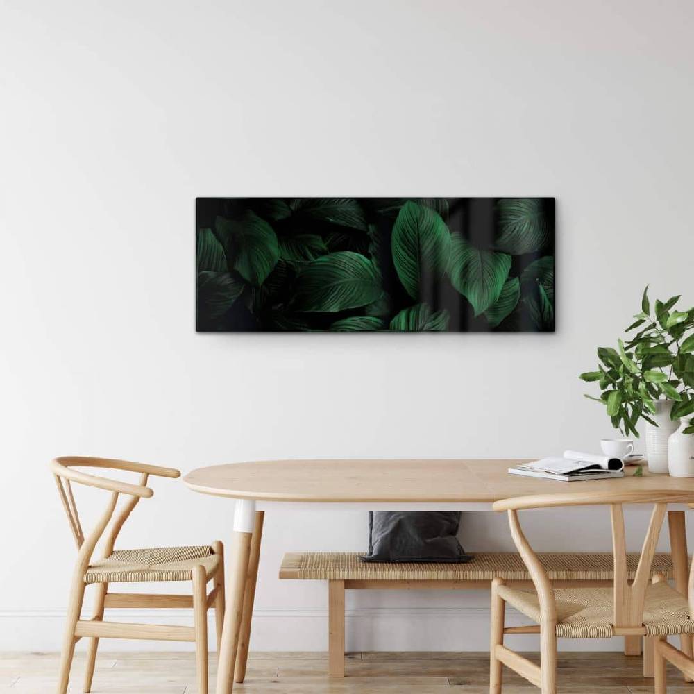 Kaeppel Glasbild Tropische Lilienblätter - Panorama Fabrikpreis