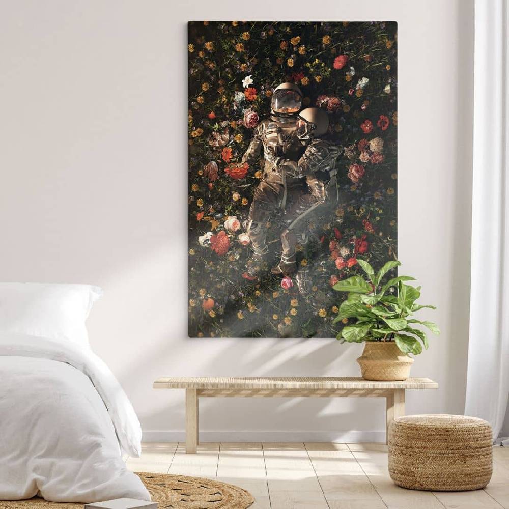 Kaeppel Leinwandbild Astronauten auf einer Blumenwiese - Nicebleed Sonderangebot