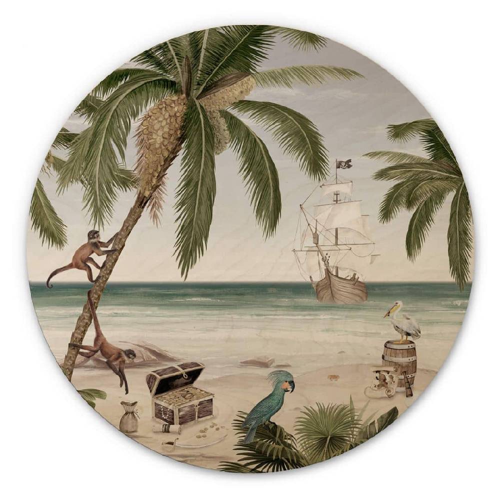 Kaeppel Kinderzimmer Holzbild Kikki Belle - Piratenbucht - Rund Versandkostenfrei
