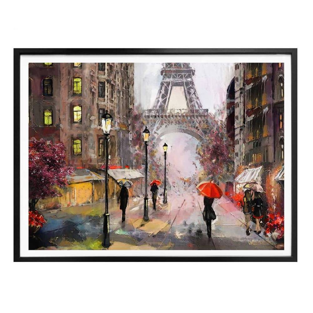 Kaeppel Poster Roter Schirm in Paris Aquarell Black Friday